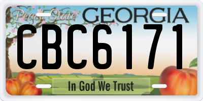 GA license plate CBC6171