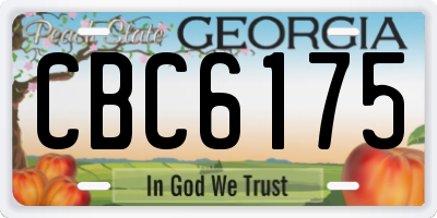 GA license plate CBC6175