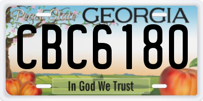 GA license plate CBC6180