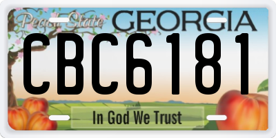 GA license plate CBC6181