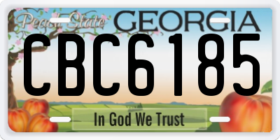 GA license plate CBC6185