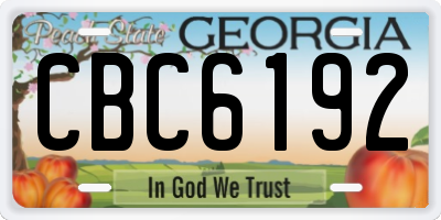 GA license plate CBC6192