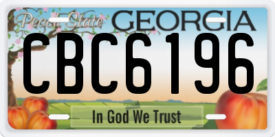 GA license plate CBC6196