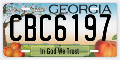 GA license plate CBC6197