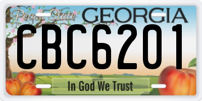 GA license plate CBC6201