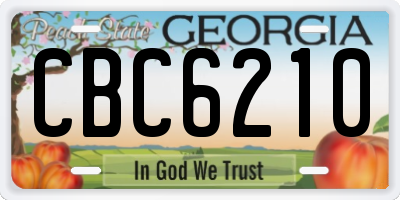 GA license plate CBC6210