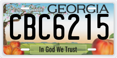 GA license plate CBC6215
