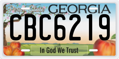 GA license plate CBC6219