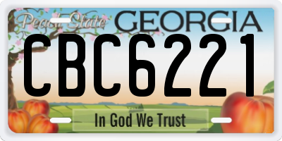 GA license plate CBC6221