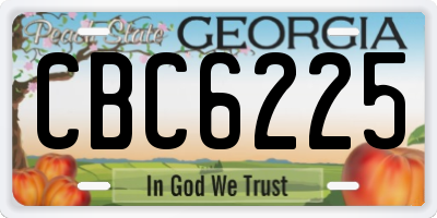 GA license plate CBC6225