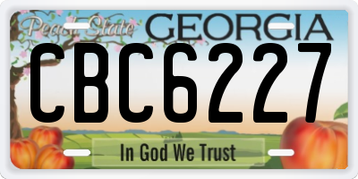 GA license plate CBC6227