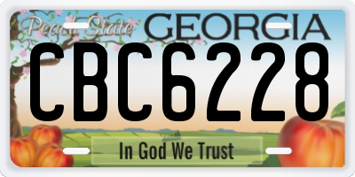 GA license plate CBC6228