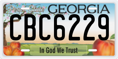 GA license plate CBC6229