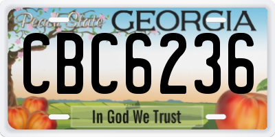 GA license plate CBC6236
