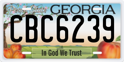 GA license plate CBC6239