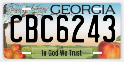 GA license plate CBC6243