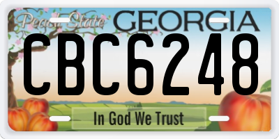 GA license plate CBC6248