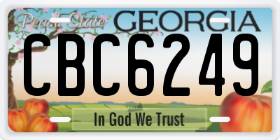 GA license plate CBC6249