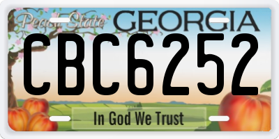 GA license plate CBC6252