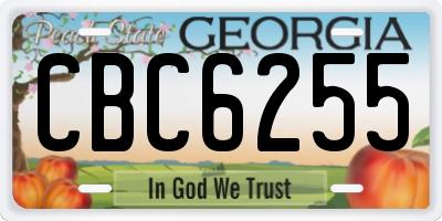 GA license plate CBC6255