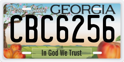 GA license plate CBC6256