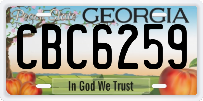GA license plate CBC6259