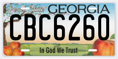 GA license plate CBC6260