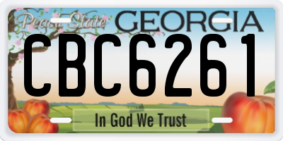 GA license plate CBC6261