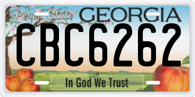 GA license plate CBC6262