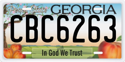 GA license plate CBC6263