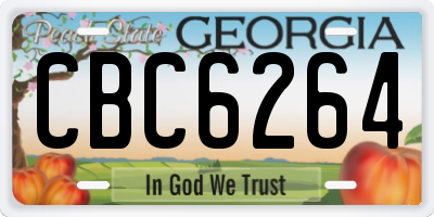 GA license plate CBC6264