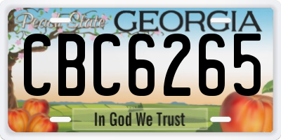 GA license plate CBC6265