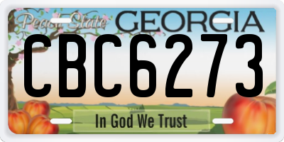 GA license plate CBC6273