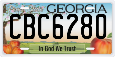 GA license plate CBC6280