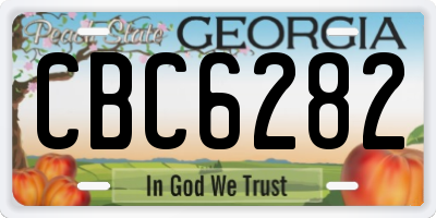 GA license plate CBC6282