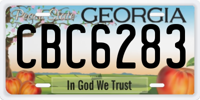 GA license plate CBC6283