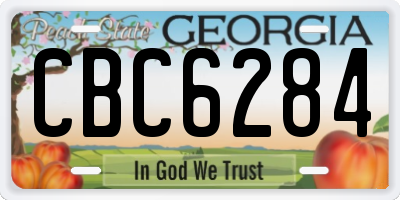 GA license plate CBC6284