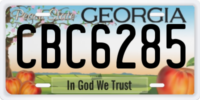 GA license plate CBC6285