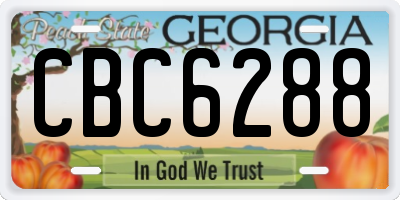 GA license plate CBC6288