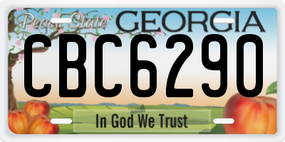 GA license plate CBC6290