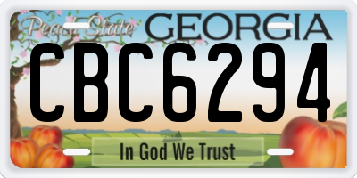 GA license plate CBC6294