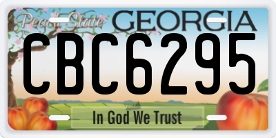 GA license plate CBC6295