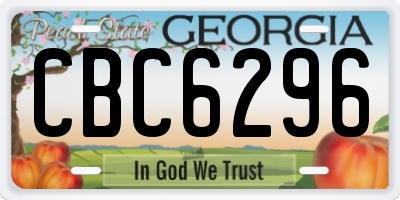 GA license plate CBC6296