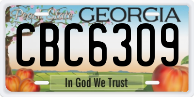 GA license plate CBC6309