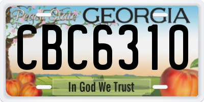 GA license plate CBC6310