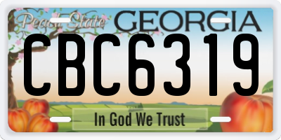 GA license plate CBC6319