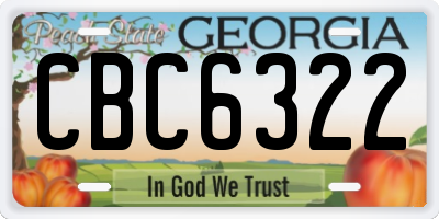GA license plate CBC6322