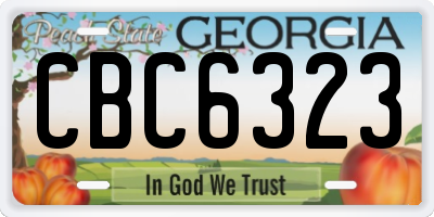 GA license plate CBC6323