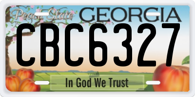 GA license plate CBC6327