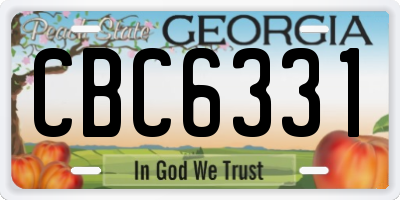 GA license plate CBC6331